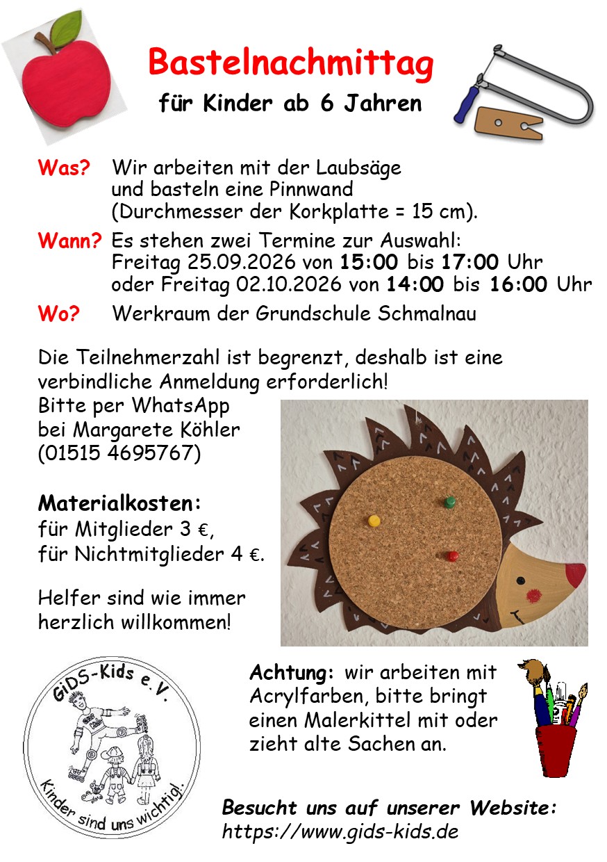 Flyer zu Herbstbasteln 1. Termin