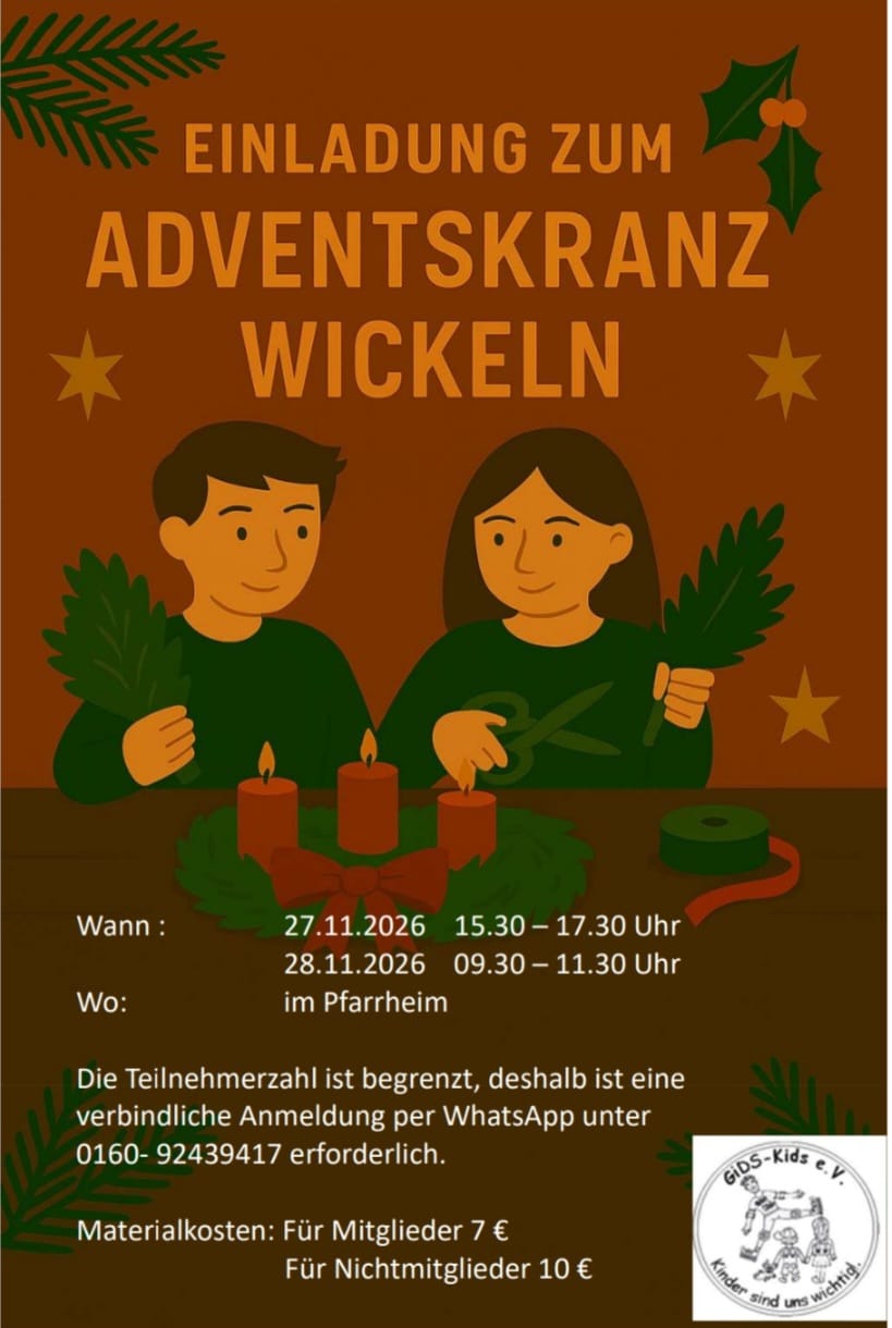 Flyer zu Adventskränze wickeln 1. Termin